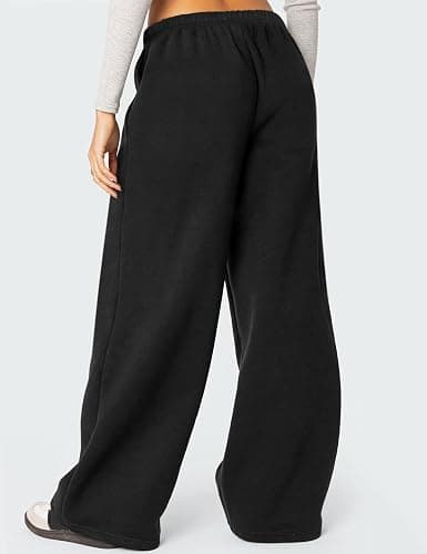 HeSaYep Women's Fleece Lined Sweatpants Winter Warm Wide Leg Sweat Pants Baggy Casual Pants with Pockets thumbnail 3