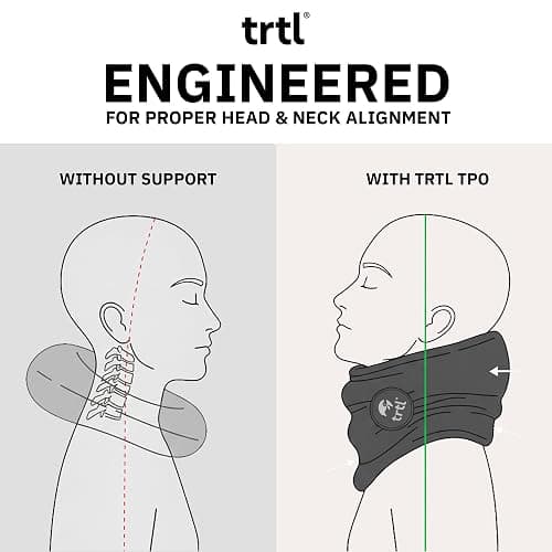 trtl Pillow - Scientifically Proven, Super Soft Neck Support Travel Pillow for Sleeping - Lightweight and Machine Washable - Ergonomic Design for Traveling on Airplanes, Cars, and Trains - Black thumbnail 8