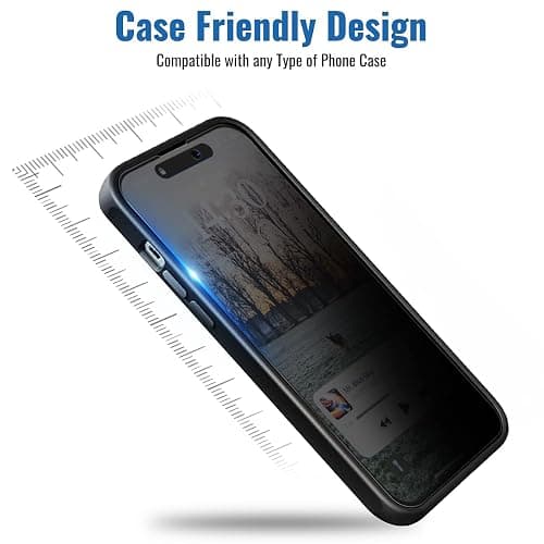 NEEPART 3 Pack Privacy Screen Protector for iPhone 14 Pro Max[6.7 inch], Sensor Protection, Dynamic Island Compatible, 9H Anti Spy Private Tempered Glass Film, Anti-Scratch, Case Friendly, Easy thumbnail 6