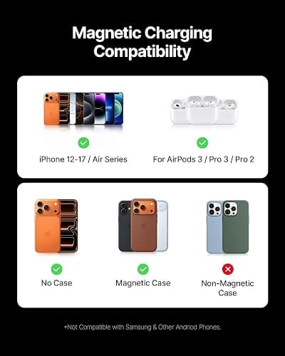 INIU for MagSafe Slimmest Portable Charger, Original Qi2 Certified Wireless Fast Charging, 10000mAh 45W Power Bank with USB C Cable, Flight-Safe Battery Pack for iPhone 17-12 Series, Black thumbnail 6