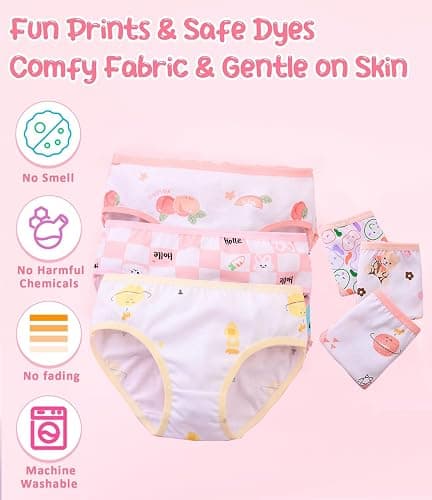 Youlebao Little Girls' Soft Cotton Underwear Breathable Comfort Panty Briefs Toddler Undies (Pack of 12) thumbnail 5