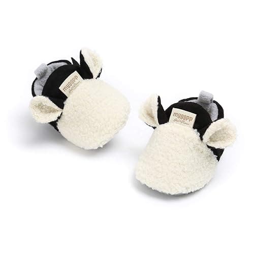 Ohwawadi Infant Baby Boys Girls Slippers Cozy Fleece Booties Soft Bottom Warm Cartoon Socks Newborn Crib Shoes thumbnail 3