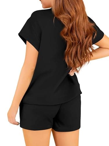 APWEQATA Girls Two Piece Sets Short Sleeve Tshirts and Drawstring Shorts With Pockets Summer Outfits Size 6-14 thumbnail 3