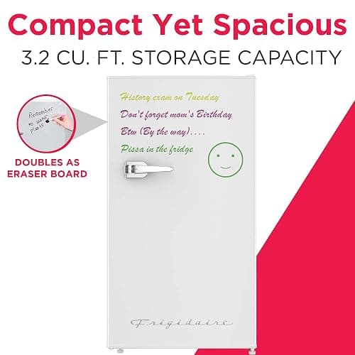 Frigidaire EFR331-WHITE 3.2 Cu ft Eraser Board Mini Compact Dorm Fridge (White) thumbnail 3