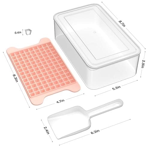 Mini Ice Cube Tray for Freezer: FDDBI Small Ice Trays for Freezer with Bin - 117×4PCS Easy Release Nugget Ice Tray - Crushed Ice Tray with Container thumbnail 2