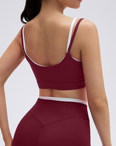 SUUKSESS 2 Piece Workout Sets Layered Sports Bra Yoga Gym Biker Shorts thumbnail 4