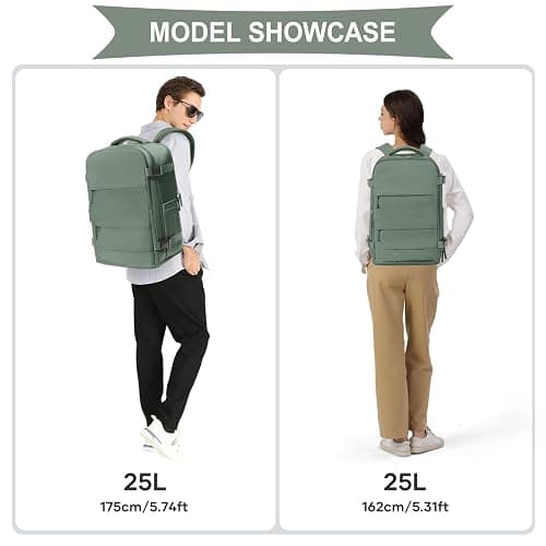 coowoz Travel Backpack For Women Men,Carry On Backpack,Hiking Backpack Waterproof Outdoor Sports Rucksack Casual Daypack Travel Essentials(Olive Green) thumbnail 9