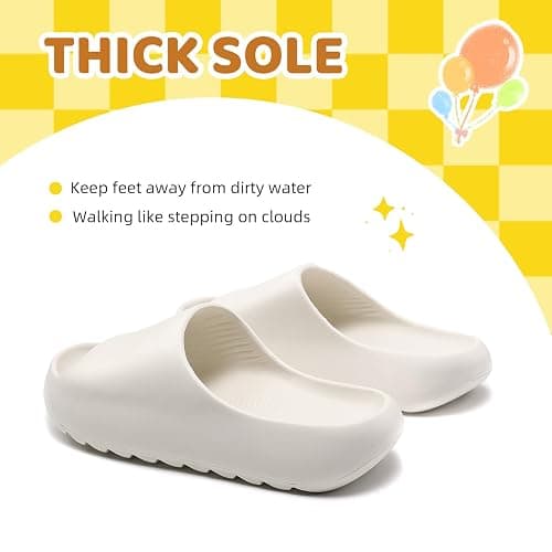 JUYETOA Kids Cloud Slides for Boys & Girls, Super Soft & Comfy Beach Pool Slippers, Non-Slip Waterproof Shower Sandals for Toddlers & Kids thumbnail 6