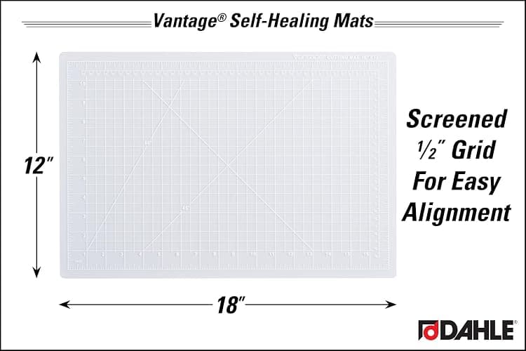 Dahle Vantage 10681 See-Through Premium Self-Healing Cutting Mat, 12"x18", 1/2" Grid, 5 Layers for Max Healing, Perfect for Crafts & Sewing, Clear thumbnail 2