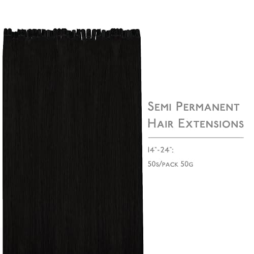 WENNALIFE U Tip Hair Extensions Human Hair, 50g 50s 14 Inch Jet Black Remy Hair K Tip Hair Extension Real Human Hair Invisible Straight Keratin Hair Extensions thumbnail 2