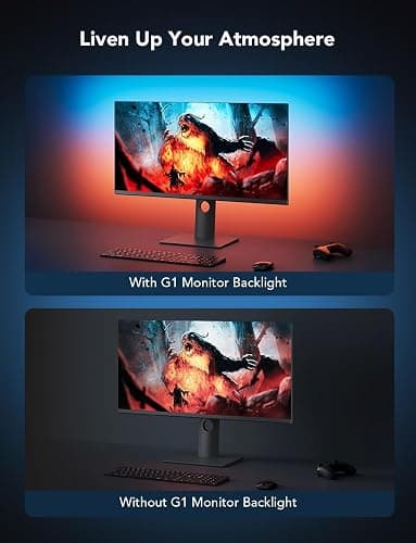 Govee Gaming Light for Monitor G1, RGBIC LED Backlight for 27-34 Inch PC, Smart LED Lights for Monitors with Color Matching, Adapts to Curved Monitors, Double Strip Light Beads with 123 Scene Modes thumbnail 8