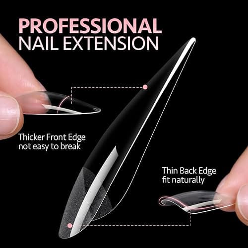 GAOY Medium Stiletto Fake Gel Nail Tips, 12 Sizes False Full Cover Acrylic Press on Nails, 240Pcs Soft Half Matte Tips thumbnail 2