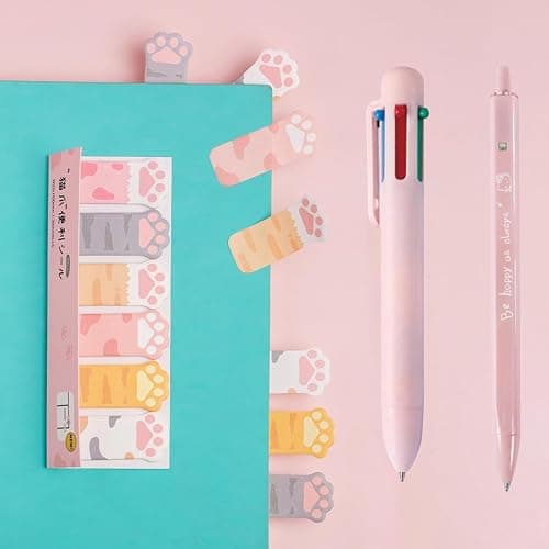 9Pcs Pink Cute Cat Stationery Gifts Set School Supplies Kawaii Japanese Stationery Christmas Birthday GIFS Includes Pencil Sharpener Highlighter Correction Tape Pens Ruler for Office School Supplies thumbnail 6
