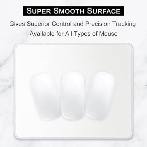 Hsurbtra Mouse Pad, Premium-Textured Square Mousepad 10.2 x 8.3 Inch, Stitched Edge Anti-Slip Waterproof Rubber Mouse Mat, Pretty Cute Mouse Pad for Office Gaming Laptop Women Kids Ivory White thumbnail 2