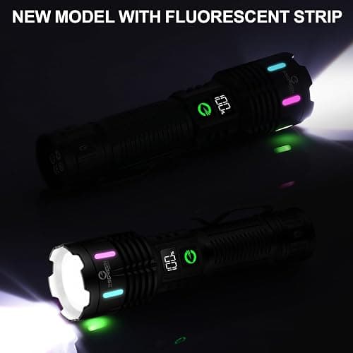 Esgreen Rechargeable Flashlights High Lumens 10000 Single 2 Modes, Super Bright LED Flashlight USB C Long Distance 3280ft, Powerful Long Lasting 10H Heavy Duty Strong Flash Light for Camping Hiking thumbnail 2