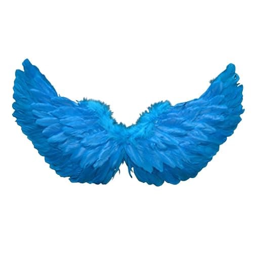 Creative Angel Feather Wings with Elastic Straps Bright Color Lightweight Costume Cosplay Wings Photography Props Halloween Supplies Sky Blue - Image 1