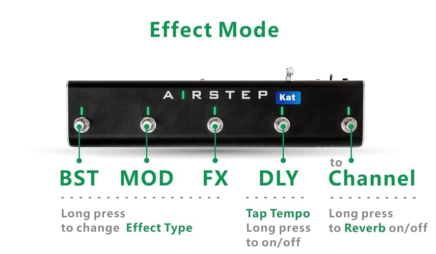 XSONIC Airstep Kat Edition KATANA MkII & I Footswitch with 5 Footswitches, 2 Control Modes(Change Presets, Toggle Effects), 300H Playtime, Modify Amp sound with BTS App for iOS and Android, Wirelessly thumbnail 5