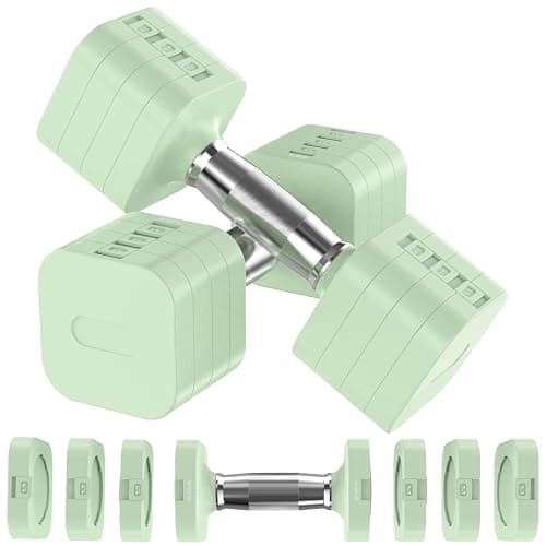 Hezeyferg 22LBS Adjustable Dumbbells Set, Adjustable Weight Dumbbells with 4 Levels 4.4lb, 6.6lb, 8.8lb, 11lb, Hand Weights Sets for Women/Men Home Gym Full Body Workout - Image 1