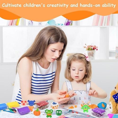 AUAUY Air Dry Clay, 60Pcs Ultra Light Modeling Clay with 6 Sculpting Tools | DIY Creative Magic Clay, No-Toxic Modeling Clay & Dough, Arts and Crafts Kits for Boys Girls, Best Gifts for Kids thumbnail 7