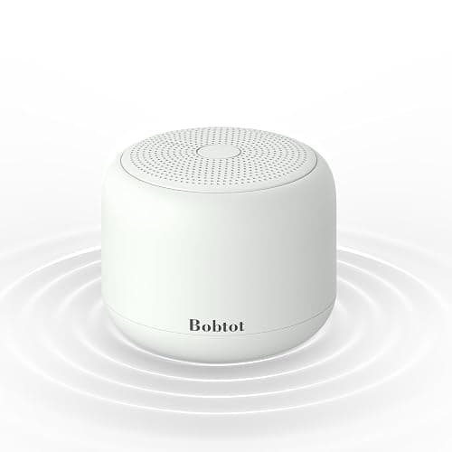 Bobtot Portable Bluetooth Speakers with Strap Easy to Carry, Wireless Waterproof Mini Speaker with Loud Stereo Sound, 20 Hours Playtime, Rechargeable Battery, Built-in Microphone, Light Gray - Image 1