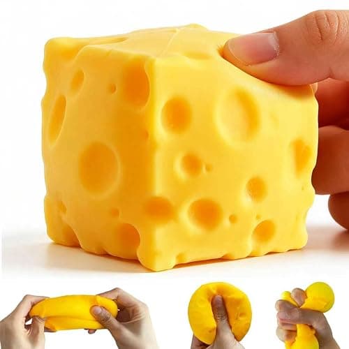 Cheese Squishies Toy,Squishies Cheese Slow Rising Squeeze Block, Stress Balls for Adults,Stress & Anxiety Relief Fidget Gift thumbnail 3
