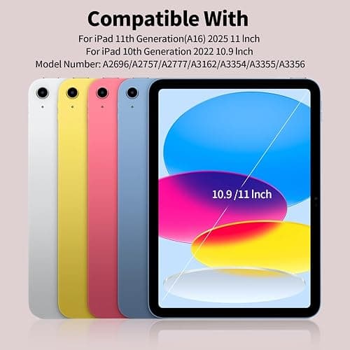 KVTVOU Case for iPad 11th Generation A16 2025/ 10th Generation 10.9 inch 2022, Trifold Stand, Soft TPU Back Cover, Premium Protective Case for iPad 10/11, Auto Wake/Sleep, White thumbnail 7