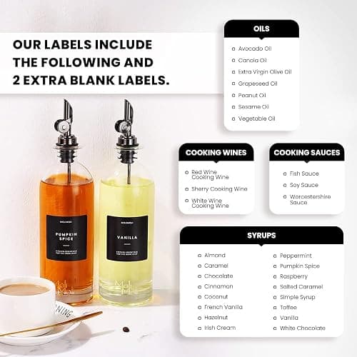 Molimoli Oil and Vinegar Dispenser with Metal Pour Spout, Weighted Pourer, Glass Bottle Dispenser for Kitchen, Olive Oil Cruet, Glass Olive Oil Bottle | 500ml, Set of 2 - 500ml, Set of 2 - Black thumbnail 4