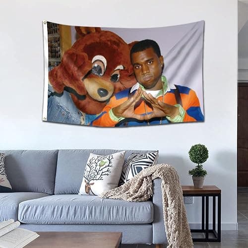 Kanye Bear Flag,3x5 Funny House Banner with 2 Brass Grommets for College Dorm Decor, Outdoor, Gift, Indoor, Garage, Home,House thumbnail 2