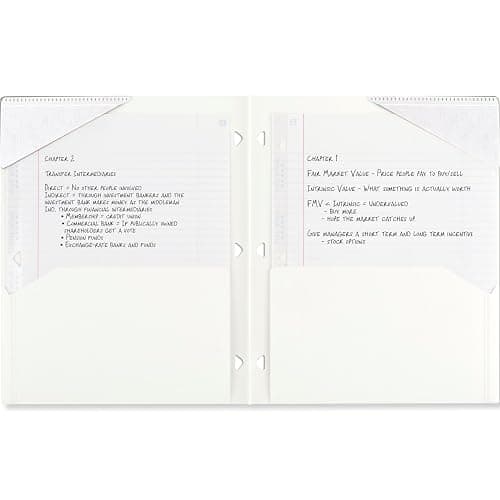 Five Star 2-Pocket Folder, Plastic Folder with Stay-Put Tabs, Fits 3-Ring Binder, Holds 8-1/2" x 11" Paper, White (333420I-ECM) thumbnail 4