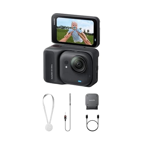 Insta360 GO Ultra Standard Bundle Midnight Black - Tiny Hands-Free 4K Cam, Lightweight & Portable, Low Light Excellence, Mount Anywhere, FlowState Stabilization, 200 Min Battery Life - Image 1