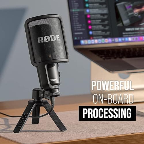 RØDE NT-USB+ Professional-Grade USB Microphone for Recording Exceptional Audio Directly to a Computer or Mobile Device , black thumbnail 5