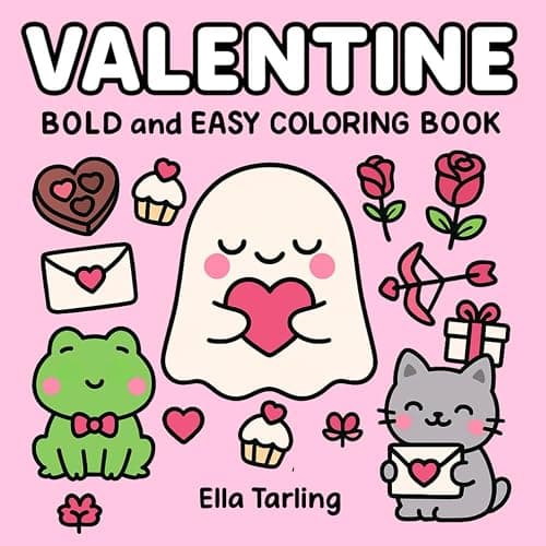 Valentine – Bold and Easy Coloring Book for Kids and Adults - Image 1