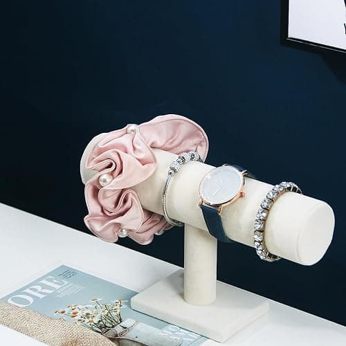 Coward Armbandhalter mit T-Stange, Schmuck-Display, Haargummi, Uhrenständer für Zuhause, Organisation oder Laden, Show, Verkauf, Beige thumbnail 5