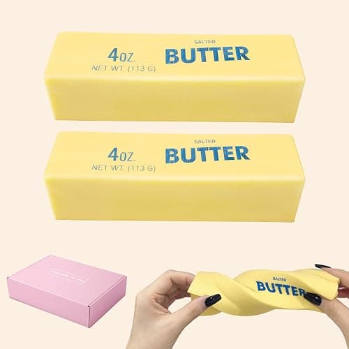 2 Pack Slow Rising Squishy Butter Stick ,Squeeze Butter Toy, Stress Balls，Stress Relief & Fidget Toys,Realistic Food Squishies Fidget Toys, Gifts, Party Favors (2PCS) - Image 1