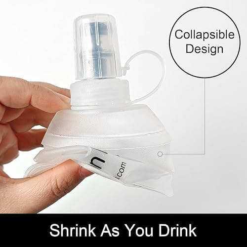 WILDREEDS 500ml Soft Flask, TPU Collapsible Soft Water Bottle for Hydration Pack, Running Vest, Folding Water Bottle for Hiking Cycling Climbing-1Pcs, White thumbnail 5