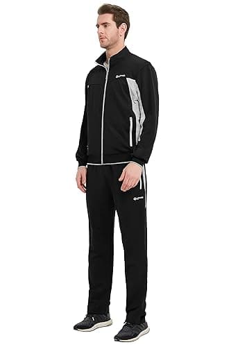 Rdruko Mens Tracksuit Set Hooded Jacket Sweatsuits Jogging Tops Full Zip Joggers Sports Sweatsuit with 2 Pockets thumbnail 6