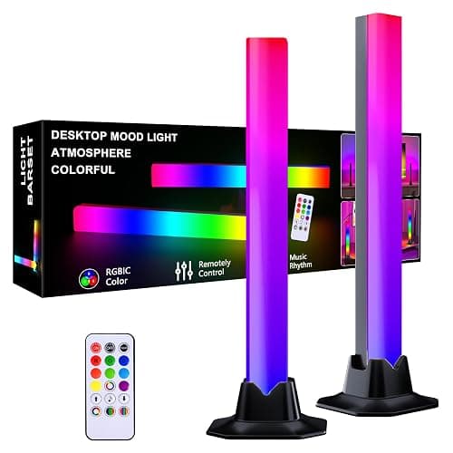 MIWATT DS 32CM LED Light Bar RGBIC Lamp (2 Pack, Z Series) - Rainbow Smart Lighting with Remote, Perfect for PC, TV, Gaming Setup - Image 1