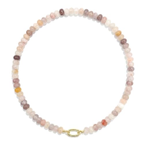 ROISE LADY Beaded Natural Stone Necklaces for Women Choker Gemstone Bead Summer Beach Jewelry Necklace - Image 1
