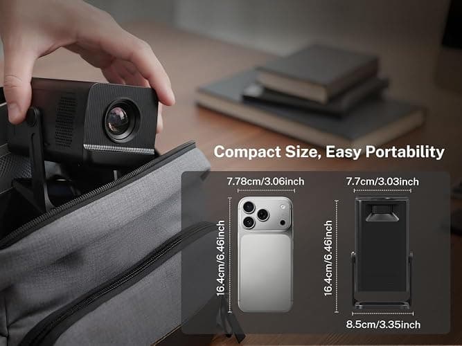 Mini Portable Projector Projecteur Portatif for Bedroom with WiFi and Bluetooth 1080P 4K Support Smart Android 14 OS Auto Keystone Compatible with Netflix, YouTube, Prime Video WEMI X1 thumbnail 11