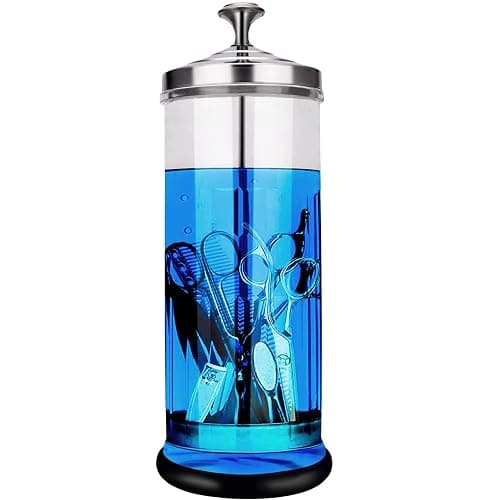 Disinfectant Sterilizer Jar - Durable Glass for Nail Tools and BarberShop Hair Stylist Tools (50 Oz /1500ml) - Image 1
