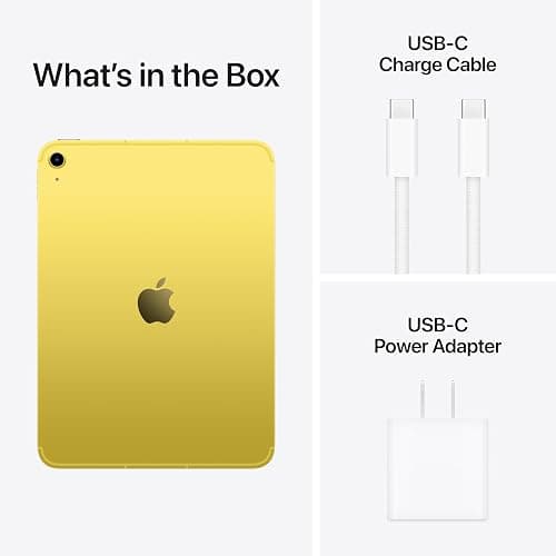Apple iPad 11-inch: A16 chip, 11-inch Model, Liquid Retina Display, 512GB, Wi-Fi 6 + 5G Cellular, 12MP Front/12MP Back Camera, Touch ID, All-Day Battery Life — Yellow with AppleCare+ (2 Years) thumbnail 6
