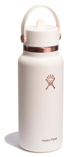Hydro Flask 32 Oz Wide Flex Straw Cap Bottle - Insulated Stainless Steel - Wide Straw Lid, Non Spill, Leakproof in Ivory Rose Gold thumbnail 4