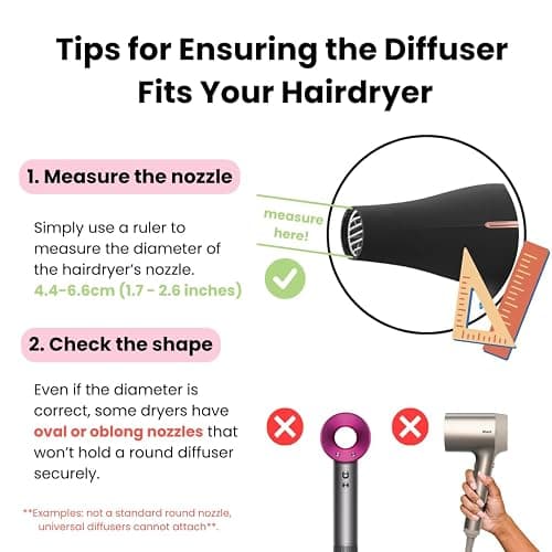 GIHALI Diffuseur Universel Très Solide pour Cheveux Bouclés et Ondulés | Accessoire pour Sèche-Cheveux 4.4-6.6 cm, Portefeuille Robuste, Anti-Frisottis (Noir) thumbnail 6