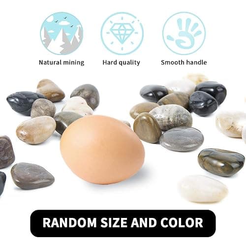 OUPENG Pebbles Polished Gravel, Natural Polished Mixed Color Stones, 0.5-1.2 inch Small Decorative River Rock Stones 5 Pounds (80-Oz) thumbnail 7