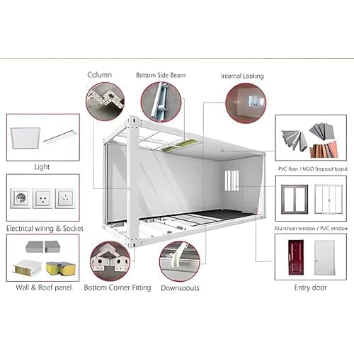 2 Story Granny Flat Expandable House Prefab Tiny Home Steel Container House Expandable Modular Villa Mobile Prefabricated Home Portable Trailer House Villa with Full Equipped Bathroom & Kitchen thumbnail 4