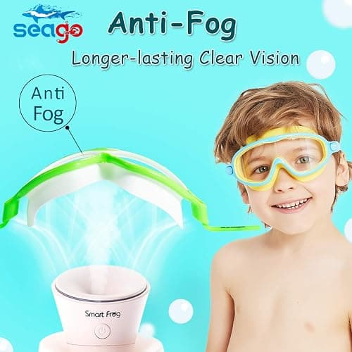 Seago Swim Goggles 2 Pack Anti-Fog Anti-UV Wide View Swimming Goggles for Kids 3-14 thumbnail 3