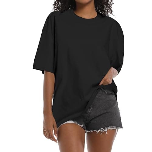 SnowElve Womens Washed Vintage Oversized T-Shirt Baggy Workout Tops Short Sleeve Cotton Tshirts Streetwear Boyfriend Tee - Image 1