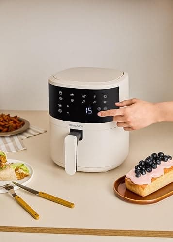 CREATE Air Fryer Studio Easy Luftfritteuse, 4,5 l, gebrochenes Weiß, Kapazität 5-6 Portionen, 10 Programme, Touch-Bedienfeld, Zeit- und Temperatursteuerung, 1400 W thumbnail 4