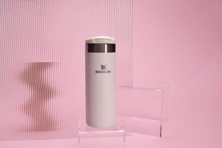 Stanley AeroLight Transit Bottle 16 oz | Locking Drink Through Lid | Leak Resistant Water Bottle or Coffee Travel Mug | Lightweight Insulated Stainless Steel | BPA-Free | Rose Quartz Glimmer thumbnail 2