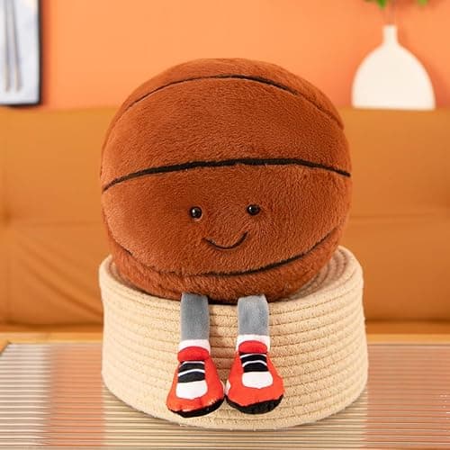 XIGUI 13 inch Basketball Pillow Basketball Stuff Plush, Basketball Gifts for Boys and Girls, Soft Sports Pillows Basketball Stuffed Animal Room Decor (Basketball) thumbnail 2